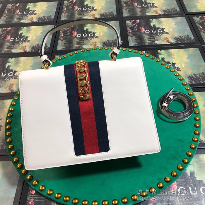 GUCCI古馳女包 新款 專櫃品質 431665 進口牛皮 原廠五金 米白繡花 Gucci手提包 古馳斜挎包  ydgq3199